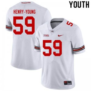 NCAA Ohio State Buckeyes Youth #59 Darrion Henry-Young White Nike Football College Jersey USL6545WT